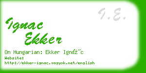 ignac ekker business card